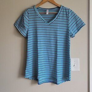 EUC LuLaRoe Christy Striped V-neck T-Shirt